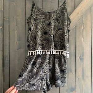 Black/Tan Patterned Romper